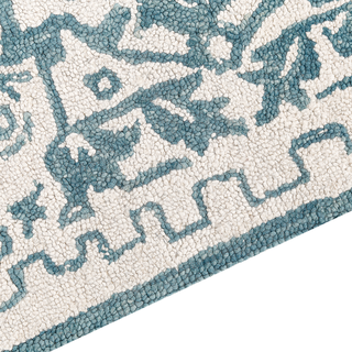 Teppich Wolle weiß / blau 200 x 200 cm AHMETLI