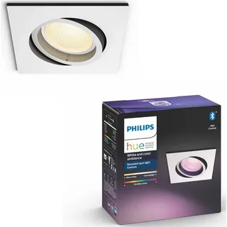 Philips Hue White and Color ambiance Centura Einbauspot, Intelligente Deckenbeleuchtung, Bluetooth/Zigbee, Weiß, LED, Synthetik, GU10 - Weiß