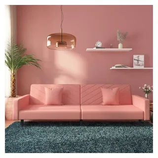 vidaXL Schlafcouch Samt 2-Sitzer Rosa