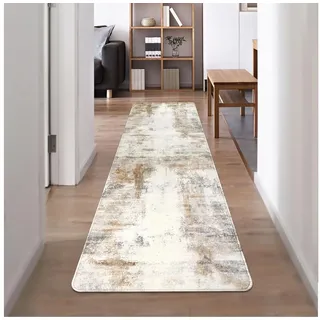 Famibay Küchenläufer Teppichläufer Lang Küche Flur rutschfest waschbar 65x240 cm Beige bunt