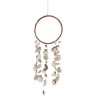 DIJK Bastelnaturmaterial Maritimes Windspiel Muscheln Holzring Naturdeko Ø20cm H66cm