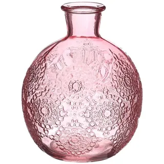 NaDeco Kugelvase Bologna in 12 cm und 17 cm und 6 Farben wählbar | Kugelflasche | Glas Flaschen | kleine Deko Vasen | kleine Deko Flaschen | Tischdeko Vasen, Farbe:Pink, Größe:h.12 Ø9.5 cm