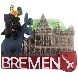 Bremen Germany Kühlschrankmagnet Reise Souvenir 3D Kühlschrank Dekoration Magnetaufkleber Handbemalte Bastelkollektion