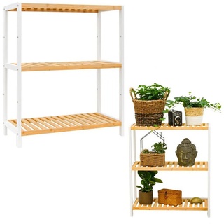DuneDesign Badregal Bambus Schuhregal - 69x60x26cm Holz Regal, Regal Schuhschrank Badregal beige