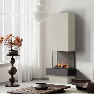 muenkel design Garda [Elektrokamin Opti-myst]: Nero (Schiefer schwarz) - weiß