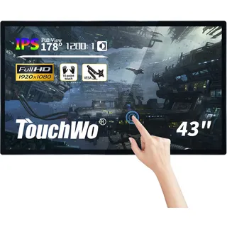 TouchWo 43-Zoll Interaktiver Touchscreen-Monitor, Smart Board mit Wandhalterung, Android 11 Smart Touch Screen Präsentations-Whiteboard für Büro & Klassenzimmer, 4 GB RAM & 32 GB ROM