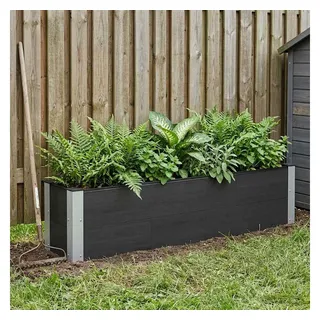 vidaXL Hochbeet 150 x 30 x 36 cm Schwarz