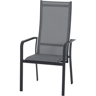 SIENA GARDEN Carlton Dining Sessel, Matt Anthrazit, Aluminium, 63x60x113 cm, Pflegeleicht, Stapelbar, Verstellbar