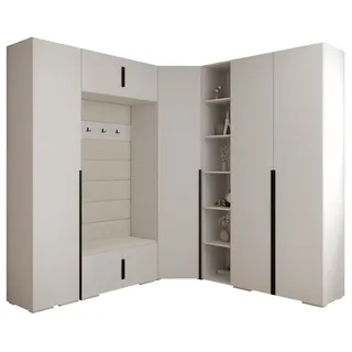 ABIKS MÖBEL Kompaktgarderobe INOVA 1 SATZ 2 Möbelset, Garderobe mit Kleiderstange und Regalen schwarz