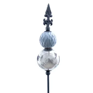 Gartenstecker Metall D6/8L120cm mit Kugel/Lilienspitze  - blau