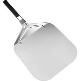 Professioneller, Perforierter Pizzaschieber 32 X 32 Cm, Große Oberfläche, Mit Klappbarem Griff Für Backofen Und Grill Zum Backen Von Pizza Und Brot, Gesamtlänge 63,2 Cm