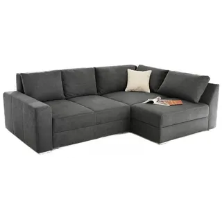 luma-home Eckcouch Mikrofaser 3-Sitzer Dunkelgrau