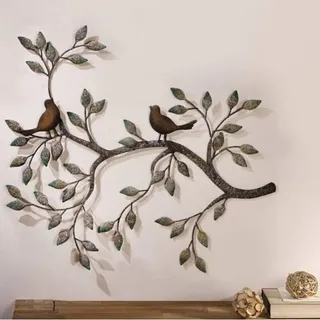 Vogel-wandbild, Vintage-wanddeko Aus Schmiedeeisen, 58 X 48 Cm - Crezuo