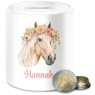 Spardose - Pferdemädchen Geschenk Pferde Motiv Geschenkidee Pferd I Haflinger Pferd Geschenk Pferdeliebhaber - Unisize - Weiß - mädchen Geschenke für reiterinnen pferden Tiere sparbüchse