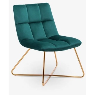 Duhome Loungesessel WY-8098 x1, Sessel Stuhl Samt Gestell Golden gesteppt Lounge Sessel Relax Sessel grün