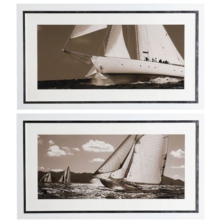 Casa Padrino Luxus Bilder Set Yachten Segelschiffe 110 x H. 60 cm - Kunstdrucke - Wandbilder - Luxus Wanddeko