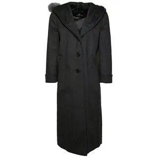 SAINT JACQUES Langmantel Mantel Damen Kunstpelz Kapuze Lang Parka Jacke Langer, figurbetonter Schnitt mit eleganter Silhouette grau 40 / L