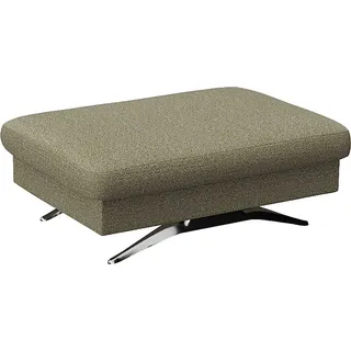 FLEXLUX Pouf Glow Sitzhocker, Polsterhocker, Hocker mit Stauraum, Fuß Alu grün