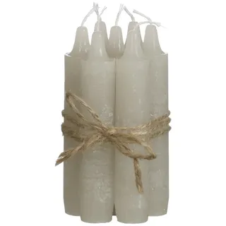 ideas 4 seasons Spitzkerze Stabkerze 7er Set, Rustikale Tafelkerze, 11 x 2cm grau