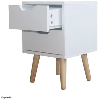 Hti-Living Nachtschrank Thekla 29,7 x 29,7 x 45 cm Weiß