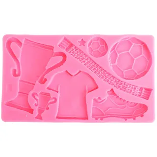 Fondant-Silikonformen, Silikonformen, Fußball-Trophäe, Silikon-Fondantformen, Kleidung, Schuhe, Kuchen, Schokoladenform, DIY-Backform, Rosa
