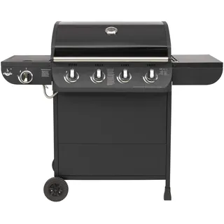 Gasgrill "COLUMBUS" von El Fuego® 4 + 1 Brenner Grill Smoker Grillwagen BBQ, inkl. Seitenbrenner, verchromter Warmhalterost, Brenner aus Edelstahl, auf Rädern AY 563