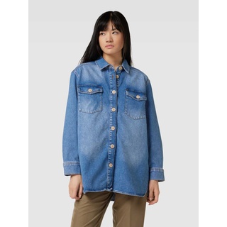 Oversized Jeansjacke mit Umlegekragen, Jeansblau, 40