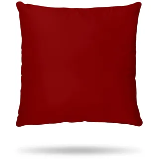 Hans-Textil-Shop Komplettkissen Linon - Kopfkissen, Dekokissen, Couchkissen, Sofakissen (50x50 cm, Bordeaux Rot)