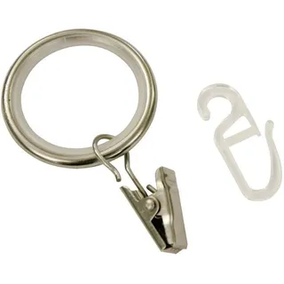 GARDINIA Gardinenring Ally, Gardinenstangen, (Set, 10-St), Serie Gardinenstangen-Set Ally Ø 19 mm silberfarben
