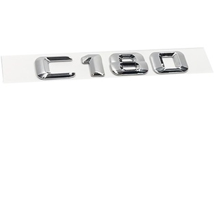 ANUTE Kompatibel mit Mercedes-Benz C-Klasse C180 C200 C220, 3D-Auto-Kofferraum-Emblem, Chrom-Buchstaben, Auto-Umrüstungs-Abzeichen-Aufkleber, Autozubehör (Color : C180)