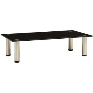 vidaXL TV-Tisch 60x35x17 cm Schwarz Hartglas