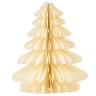 coopz Weihnachtsbaumkugel Papier Tanne Aufsteller rund klein beige