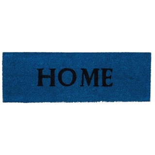 Fußmatte Fußmatte schmal HOME, relaxdays, Höhe: 15 mm, Blau blau|schwarz