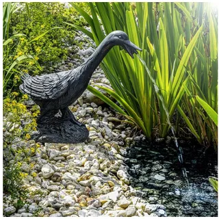esotec Wasserspeier Gans Erna mit Solar-teichpumpe Teichfigur Wasserspiel 101651 - Esotec