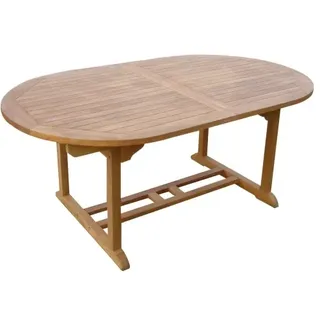 Lex Teak Tisch Gartentisch Garten ausziehbar Esstisch Teakmöbel Holztisch 210/160cm : 210/160x90cm