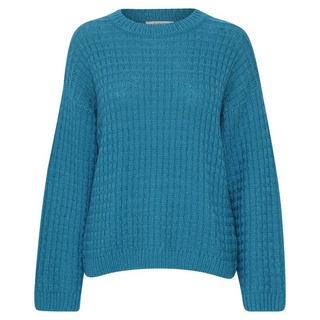 b.young Strickpullover Grobstrick Pullover Sweater mit Abgesetzten Schultern 6664 in Blau blau