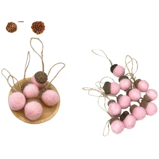 12 Stück Eicheln Anhänger im Scandi-Stil aus Filz, Handmade Herbstdeko Eicheln Filzanhänger Weihnachten Miniatur Weihnachtsdeko Weihnachtlicher Baumschmuck Winterdeko (06)