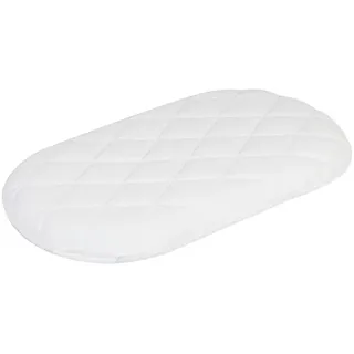 Julius Zöllner Stubenwagenmatratze Baby Dream Lite XL, Weiß, Textil, Füllung: Kaltschaum, oval, 82x47 cm, Hohenstein, Made in Germany, Oeko-Tex® Standard 100, Bezug abnehmbar/waschbar, für Hausstauballergiker geeignet, klimatisierte Belüftungskanäle, atmungsaktiv, schadstoffgeprüft, antibakteriell, Babymöbel, Babybetten, Stubenwagen & Babywiegen, Stubenwagen