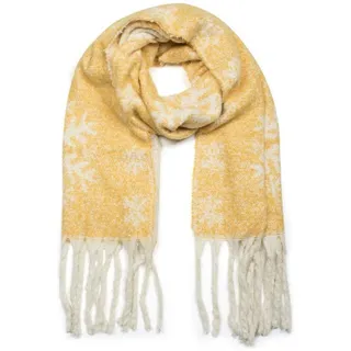 styleBREAKER XXL-Schal Weicher Schal mit Schneeflocken, (1-St) gelb