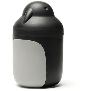 Qualy Design Aufbewahrungsbox Pinguin Behälter (Kunststoff, ca. Ø 8 x 13 cm, Schwarz-Weiß), Box zur Aufbewahrung in Bad & Küche schwarz|weiß