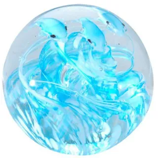 Pfronten Traumkugel Delphine über Welle Glaskugel, Briefbeschwerer, Wunschkugel Kugel Glas ca. 6cm