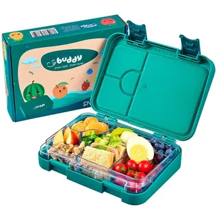 Ecosa EO-8173 Snackbox Brotdose mit Fächern BPA-Frei Petrol)