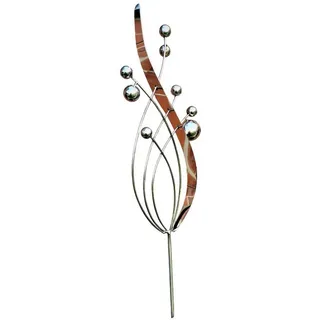 Jürgen Bocker - Gartenambiente Gartenstecker Skulptur Venedig klein Edelstahl Pflanzstecker Garten Beetstecker silberfarben