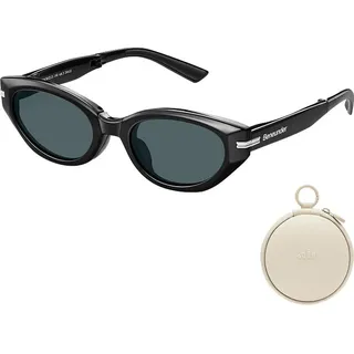 Beneunder FD315-CN304, Cat-Eye Faltbare Sonnenbrille, Schwarzer Rahmen, Graue Gläser