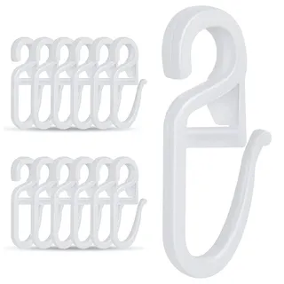 150 Stück Gardinenhaken Vorhanghaken mit 5.8mm Öse Weiß Gardinenhaken für Vorhang Ringe Gardinenringe Universal Überklipshaken Faltenlegehaken für Gardinenringe