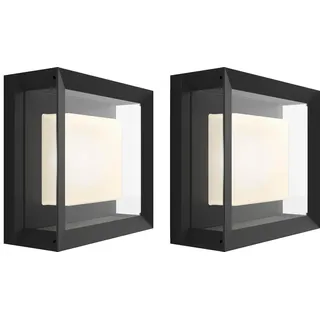 Philips Hue Econic Wandleuchte White & Color Schwarz modern Doppelpack