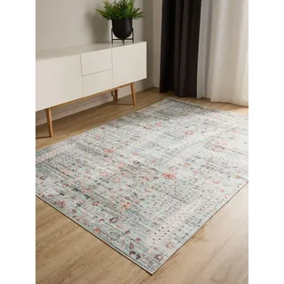 benuta George Kurzflorteppich 200 x 300 cm Grün/Türkis