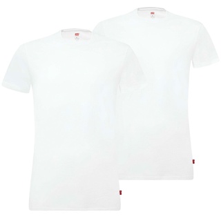 LEVI'S Herren T-Shirts, Vorteilspack - Rundhals, Kurzarm, einfarbig Weiß M 2er Pack (1x2P)