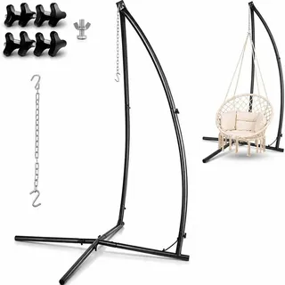 LIFERUN Hängestuhlgestell,Hängesessel Gestell mit haken, Höhenverstellbar Hängesesselgestell,Max Belastung 110 kg,Hängesitzständer für alle Arten von Stühlen,Gestell Hängesessel für Balkon,Terrasse,Garten