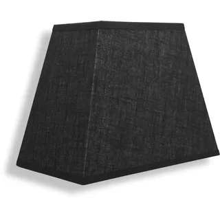 qles LSK1720 Lampenschirm, Schwarz, konisch, Leinen-Bezug